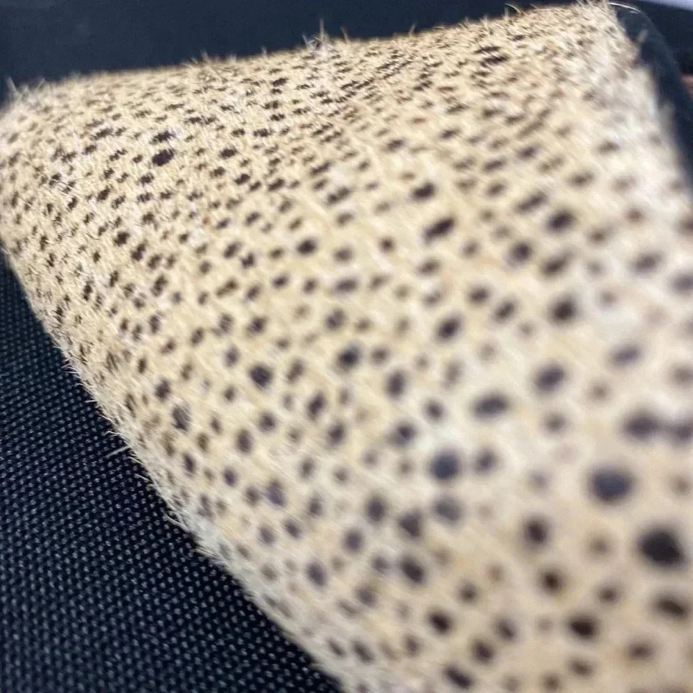 ANTONIO MELANI WO SIZE 7 TAN FUR BLACK DOTTED ANIMAL PRINT LEATHER UPPER - Picture 13 of 14